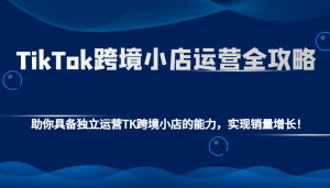 TikTok跨境小店运营全攻略：助你具备独立运营TK跨境小店的能力，实现销量增长！-KJ分享