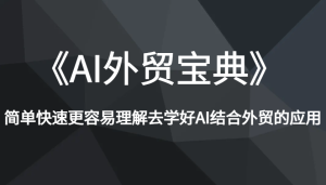 《AI外贸宝典》简单快速更容易理解去学好AI结合外贸的应用-KJ分享