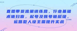 直播带货流量训练营，行业基础术语扫盲，起号及账号破层级，运营型人设主播提升实战-KJ分享