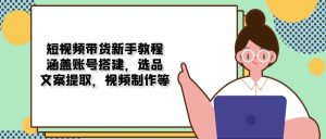 短视频带货新手教程:涵盖账号搭建,选品,文案提取,视频制作等-KJ分享