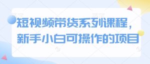 短视频带货系列课程,新手小白可操作的项目-KJ分享