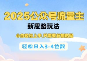 2025公双号流量主新思路玩法，小白轻松上手，只需要复制粘贴，轻松日入3-4位数-KJ分享