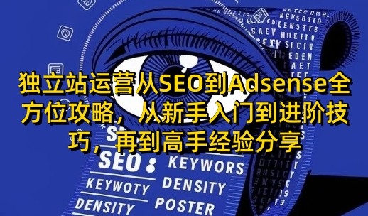 独立站运营从SEO到Adsense全方位攻略,从新手入门到进阶技巧,再到高手经验分享-KJ分享