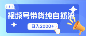 视频号带货，纯自然流，起号简单，爆率高轻松日入2000+-KJ分享