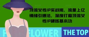 顶流女性IP实战班，流量上亿情绪引爆法，深度打磨顶流女性IP硬核基本功-KJ分享