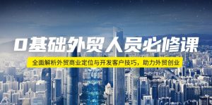 0基础外贸人员必修课:全面解析外贸商业定位与开发客户技巧,助力外贸创业-KJ分享