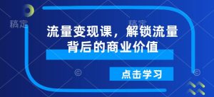 流量变现课,解锁流量背后的商业价值-KJ分享