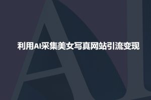 利用AI采集美女写真网站引流变现,引流嘎嘎的-KJ分享