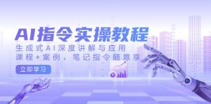 AI指令实操教程，生成式AI深度讲解与应用，课程+案例，笔记指令随意享-KJ分享