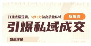 引爆私域成交力系统课,打通底层逻辑,5步3力做高质量私域-KJ分享