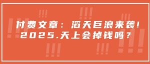 付费文章:滔天巨浪来袭!2025天上会掉钱吗?-KJ分享