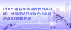 2025最新AI闪电做外贸实战课,外贸建站开发客户内容营销从0到3做外贸-KJ分享