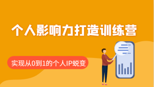 个人影响力打造训练营,涵盖个人IP打造的各个关键环节,实现从0到1的个人IP蜕变-KJ分享