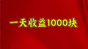 一天收益1000块，2025全网首发-KJ分享