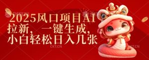 2025风口项目AI拉新，一键生成，小白轻松日入几张-KJ分享