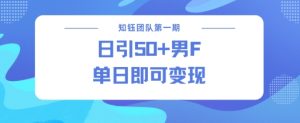 男粉引流新方法不违规，当日即可变现-KJ分享