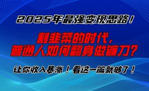 2025年最强变现思路,割韭菜的时代, 普通人如何翻身做镰刀?-KJ分享