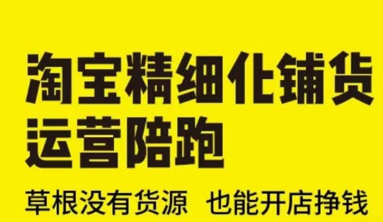 淘宝精细化铺货运营陪跑(部分更新至2025)，草根没有货源 也能开店挣钱-KJ分享