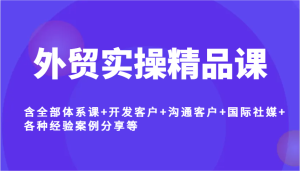 外贸实操精品课，含全部体系课+开发客户+沟通客户+国际社媒+各种经验案例分享等-KJ分享