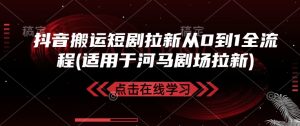 抖音搬运短剧拉新从0到1全流程(适用于河马剧场拉新)-KJ分享