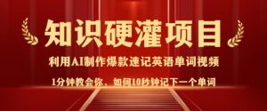 知识硬灌,10秒钟让你记住一个单词,3分钟一个视频,日入多张不是梦-KJ分享