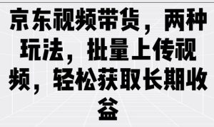 京东视频带货，两种玩法，批量上传视频，轻松获取长期收益-KJ分享