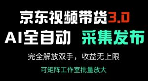 京东视频带货3.0,Ai全自动采集+自动发布,完全解放双手,收入无上限-KJ分享