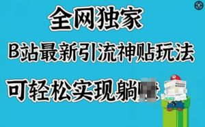 全网独家，B站最新引流神贴玩法，可轻松实现躺Z-KJ分享