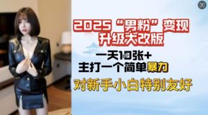 2025男粉变现全新玩法升级，日入上千简简单单，小白可轻松上手-KJ分享