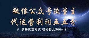 公众号流量主代运营  多种变现方式 轻松日入500+-KJ分享