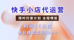 快手小店代运营3.0,模式新升级,收益55分,稳定单日5张-KJ分享