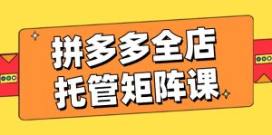 拼多多全店托管矩阵课，盈利动销玩法，高效计划设置，提升店铺效益-KJ分享
