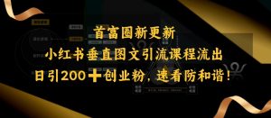 小红书垂直图文引流课程流出，日引200+创业粉，速看防和谐-KJ分享