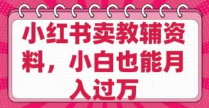 小红书卖教辅资料，0 成本，纯利润，售后成本极低，小白也能月入过W-KJ分享