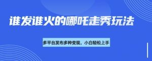 利用deepseek制作谁发谁火的哪吒2人物走秀视频，多平台发布多种变现-KJ分享