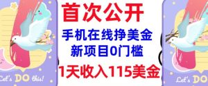 在线挣美金新项目,0门槛,1天收入115美刀,无脑操作,真正被动收入-KJ分享