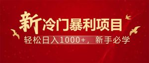 项目名称:每天一小时,轻松到手1000,冷门赚钱项目!-KJ分享