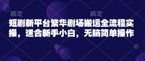 短剧新平台繁华剧场搬运全流程实操，适合新手小白，无脑简单操作-KJ分享