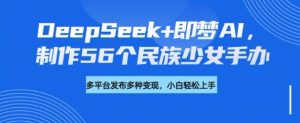 DeepSeek+即梦AI,制作56个民族少女手办,附详细教程+变现方向-KJ分享