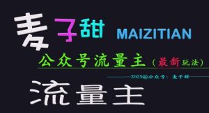 麦子甜2025公众号流量主全网最新玩法核心,手把手教学,成熟稳定,收益有保障-KJ分享