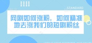 网剧如何涨粉，如何精准地去涨我们的短剧粉丝-KJ分享