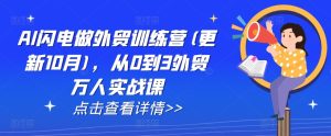 AI闪电做外贸训练营(更新25年3月)，从0到3外贸万人实战课-KJ分享