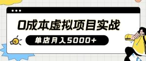 0成本虚拟项目实战手把手教你落地，单店月入5k-KJ分享