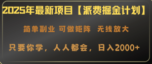 2025年最新项目【派费掘金计划】操作简单，日入2000+-KJ分享