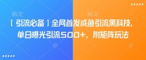 【引流必备】全网首发咸鱼引流黑科技，单日曝光引流500+，附矩阵玩法-KJ分享