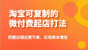 淘宝可复制的微付费起店打法，把握店铺运营节奏，实现降本增效！-KJ分享
