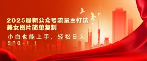 2025最新公众号流量主打法,美女图片简单复制,小白也能上手,轻松日入5张-KJ分享