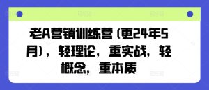老A营销训练营(更25年3月)，轻理论，重实战，轻概念，重本质-KJ分享