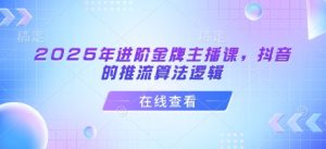 2025年进阶金牌主播课，抖音的推流算法逻辑-KJ分享