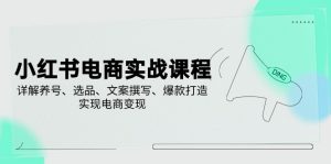 小红书电商实战课程,详解养号、选品、文案撰写、爆款打造,实现电商变现-KJ分享